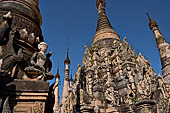 Kakku Pagoda complex. Detail of the stupa inside the cluster of pagodas that make up the complex. Shan State, Burma (Myanmar). 